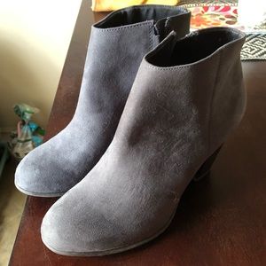 Old Navy Gray Faux-Suede High-Heel Booties
